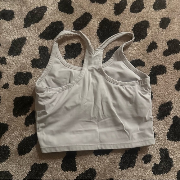 White Racerback Crop Top - Picture 2 of 2
